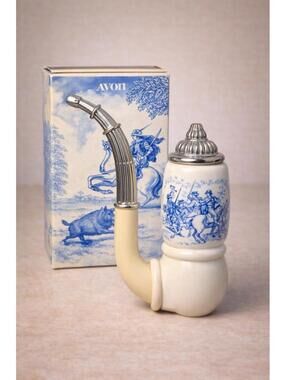 Avon 1970s Dutch Pipe Tai Winds Cologne Figural Bottle With Box, 3.5 x 6 in
